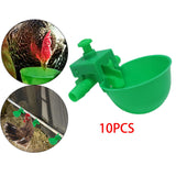 Maxbell 10x Automatic Chicken Drinkers Cups Cage Hang for Poultry Chicks green 7x5cm