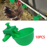 Maxbell 10x Automatic Chicken Drinkers Cups Cage Hang for Poultry Chicks green 7x5cm