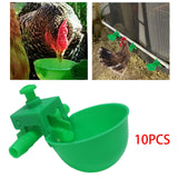 Maxbell 10x Automatic Chicken Drinkers Cups Cage Hang for Poultry Chicks green 7x5cm