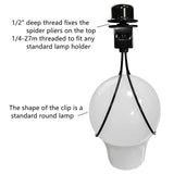 Maxbell Lamp Shade Lights Bulb Adapter Clip, with Shade Attaching Finial Top Black