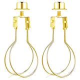 Maxbell Lamp Shade Lights Bulb Adapter Clip, with Shade Attaching Finial Top Gold