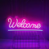 Maxbell LED Letter Light Sign Night Lamp USB Powered Reusable for Birthday Bedroom Pink Welcome