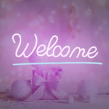 Maxbell LED Letter Light Sign Night Lamp USB Powered Reusable for Birthday Bedroom Pink Welcome