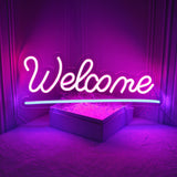 Maxbell LED Letter Light Sign Night Lamp USB Powered Reusable for Birthday Bedroom Pink Welcome