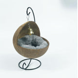 Maxbell Hamster Nest Coconut Shell Hideout Feeder Portable for Parrot