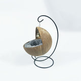 Maxbell Hamster Nest Coconut Shell Hideout Feeder Portable for Parrot