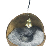 Maxbell Hamster Nest Coconut Shell Hideout Feeder Portable for Parrot