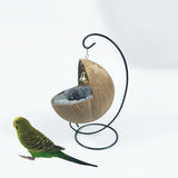 Maxbell Hamster Nest Coconut Shell Hideout Feeder Portable for Parrot