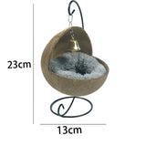 Maxbell Hamster Nest Coconut Shell Hideout Feeder Portable for Parrot
