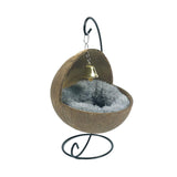 Maxbell Hamster Nest Coconut Shell Hideout Feeder Portable for Parrot