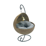 Maxbell Hamster Nest Coconut Shell Hideout Feeder Portable for Parrot