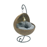 Maxbell Hamster Nest Coconut Shell Hideout Feeder Portable for Parrot