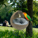 Maxbell Hamster Nest Coconut Shell Hideout Feeder Portable for Parrot