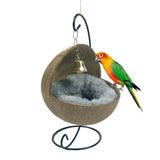 Maxbell Hamster Nest Coconut Shell Hideout Feeder Portable for Parrot