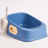 Maxbell Cat Litter Tray with Litter Spoon Cat Cleaning Bath Basin Deep Toilet Blue