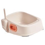 Maxbell Cat Litter Tray with Litter Spoon Cat Cleaning Bath Basin Deep Toilet White