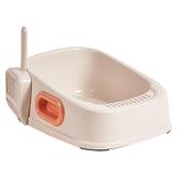 Maxbell Cat Litter Tray with Litter Spoon Cat Cleaning Bath Basin Deep Toilet White