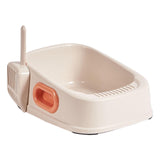 Maxbell Cat Litter Tray with Litter Spoon Cat Cleaning Bath Basin Deep Toilet White