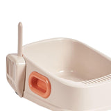 Maxbell Cat Litter Tray with Litter Spoon Cat Cleaning Bath Basin Deep Toilet White