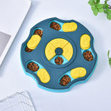 Maxbell Dog Puzzle Toy Slow Feeder Treat Dispensing Non Slip for Pet Games Blue