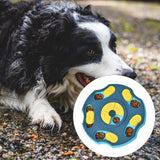 Maxbell Dog Puzzle Toy Slow Feeder Treat Dispensing Non Slip for Pet Games Blue
