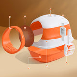 Maxbell Collapsible Cat Litter Box Easy Clean Kitten House Closed Orange with Lamp