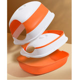 Maxbell Collapsible Cat Litter Box Easy Clean Kitten House Closed Orange with Lamp