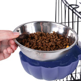 Maxbell Pet Feeding Bowl Hanging Dog Bowl Cat Bowl Removable Puppy Water Feeder Blue