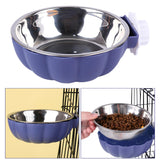 Maxbell Pet Feeding Bowl Hanging Dog Bowl Cat Bowl Removable Puppy Water Feeder Blue