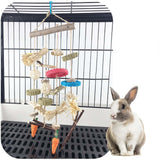 Maxbell Creative Wooden Bite Toy Biting for Small Animals Cockatiel Guinea Pigs