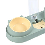 Maxbell Pet Feeder Waterer Pet Feeding Station Raised Stand Dish Bowls Detachable Green