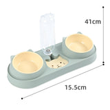 Maxbell Pet Feeder Waterer Pet Feeding Station Raised Stand Dish Bowls Detachable Green