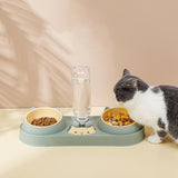 Maxbell Pet Feeder Waterer Pet Feeding Station Raised Stand Dish Bowls Detachable Green