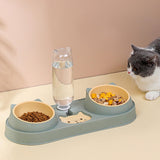 Maxbell Pet Feeder Waterer Pet Feeding Station Raised Stand Dish Bowls Detachable Green