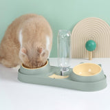 Maxbell Pet Feeder Waterer Pet Feeding Station Raised Stand Dish Bowls Detachable Green