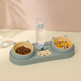 Maxbell Pet Feeder Waterer Pet Feeding Station Raised Stand Dish Bowls Detachable Green
