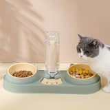Maxbell Pet Feeder Waterer Pet Feeding Station Raised Stand Dish Bowls Detachable Green