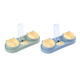 Maxbell Pet Feeder Waterer Pet Feeding Station Raised Stand Dish Bowls Detachable Green