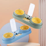 Maxbell Pet Feeder Waterer Pet Feeding Station Raised Stand Dish Bowls Detachable Green