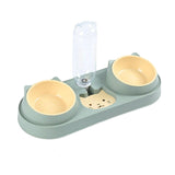 Maxbell Pet Feeder Waterer Pet Feeding Station Raised Stand Dish Bowls Detachable Green