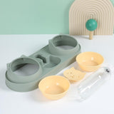 Maxbell Pet Feeder Waterer Pet Feeding Station Raised Stand Dish Bowls Detachable Green