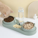 Maxbell Pet Feeder Waterer Pet Feeding Station Raised Stand Dish Bowls Detachable Green