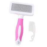 Maxbell Dog Brush Deshedding Long Hairs Non Slip Handle Hair Brush Undercoat red