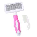 Maxbell Dog Brush Deshedding Long Hairs Non Slip Handle Hair Brush Undercoat red
