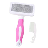 Maxbell Dog Brush Deshedding Long Hairs Non Slip Handle Hair Brush Undercoat red
