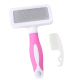 Maxbell Dog Brush Deshedding Long Hairs Non Slip Handle Hair Brush Undercoat red