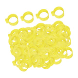 Maxbell 100x Reusable Pigeon Leg Foot Rings Clip On Bird Dove Duck Bands Yellow