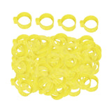 Maxbell 100x Reusable Pigeon Leg Foot Rings Clip On Bird Dove Duck Bands Yellow