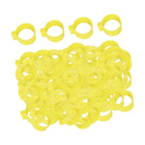 Maxbell 100x Reusable Pigeon Leg Foot Rings Clip On Bird Dove Duck Bands Yellow