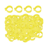 Maxbell 100x Reusable Pigeon Leg Foot Rings Clip On Bird Dove Duck Bands Yellow